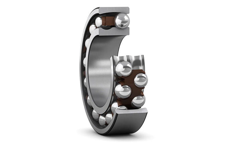 Self centering ball bearings with conical holes
